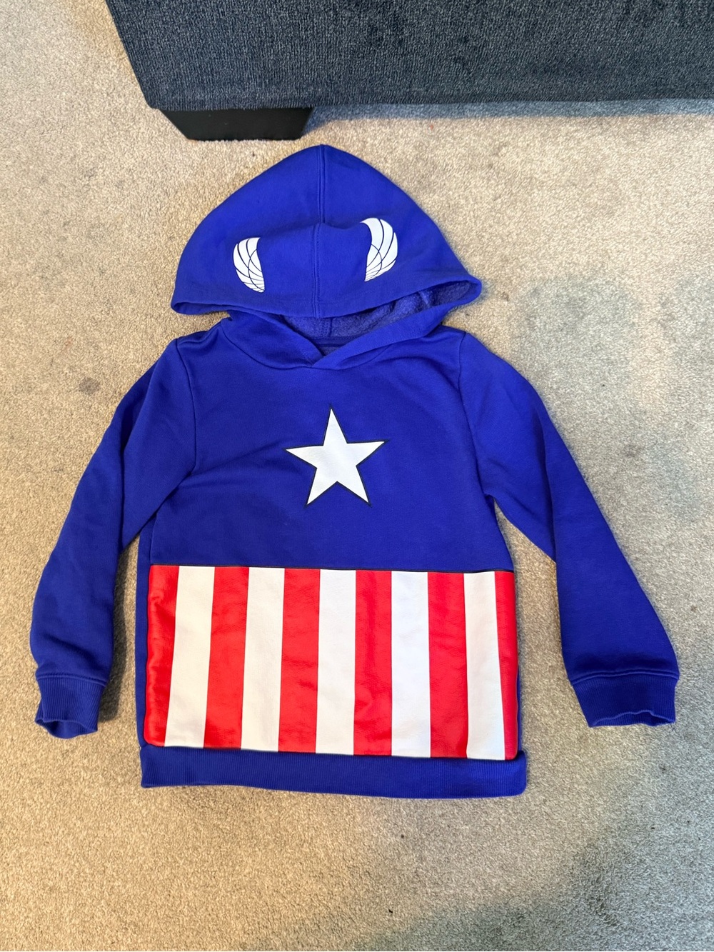Old Navy X Marvel Captain America Blue Hooded Sweatshirt Size 5T